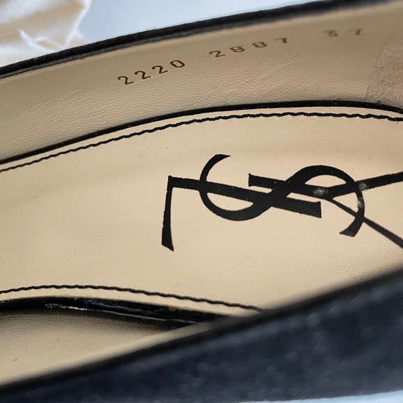 YSL Suede Almond Toe pump with purple heel - Picture 5 of 13